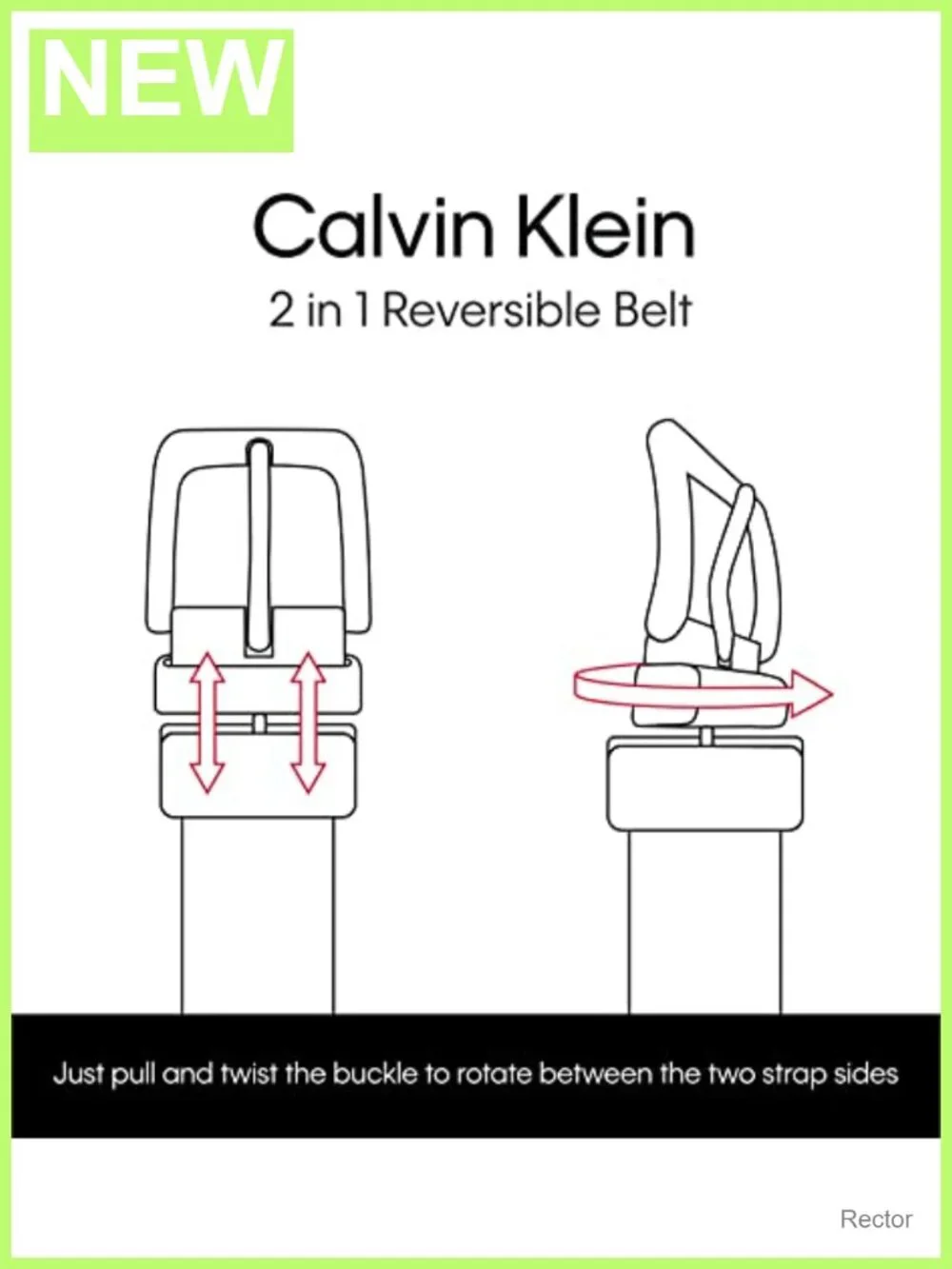 Reversible CK Monogram Plaque Buckle Dress Belt for Women
